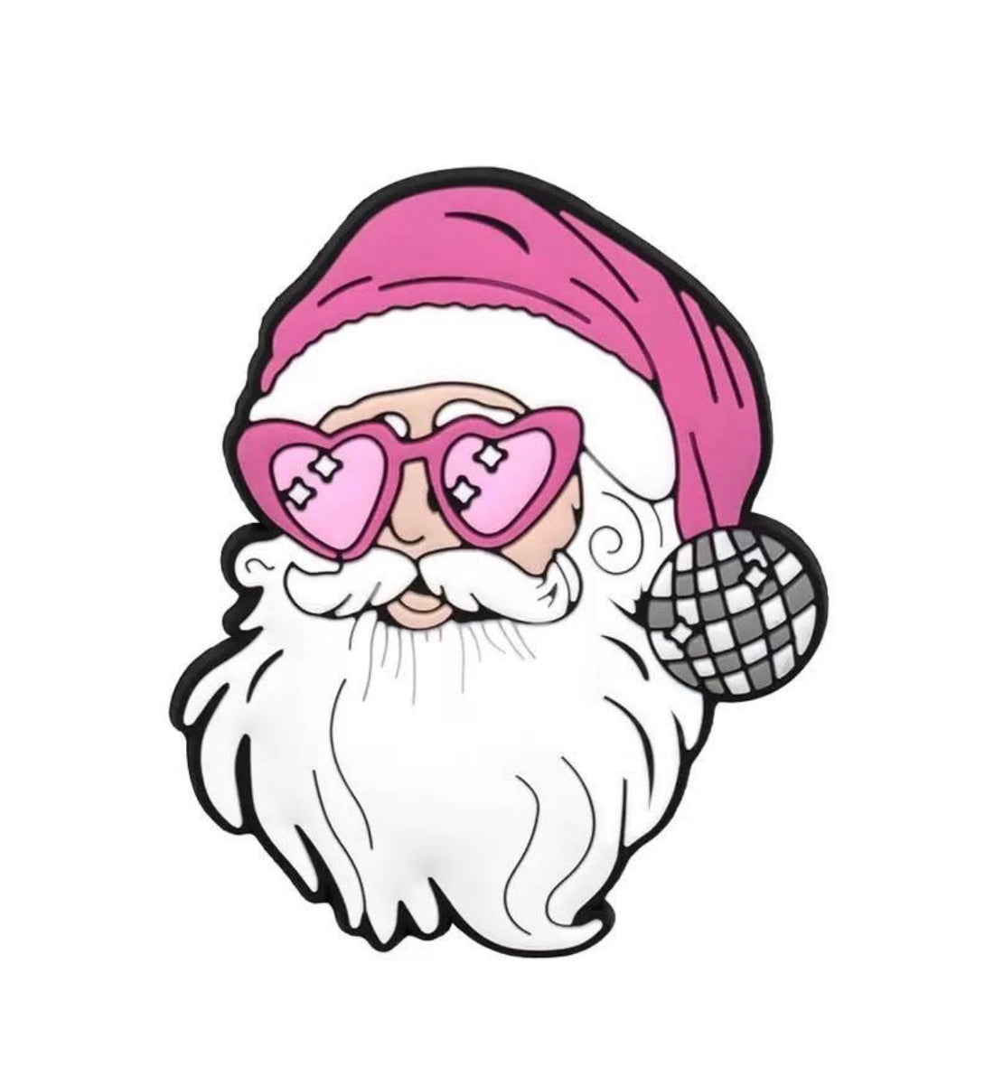 Santa Pink Heart Glasses