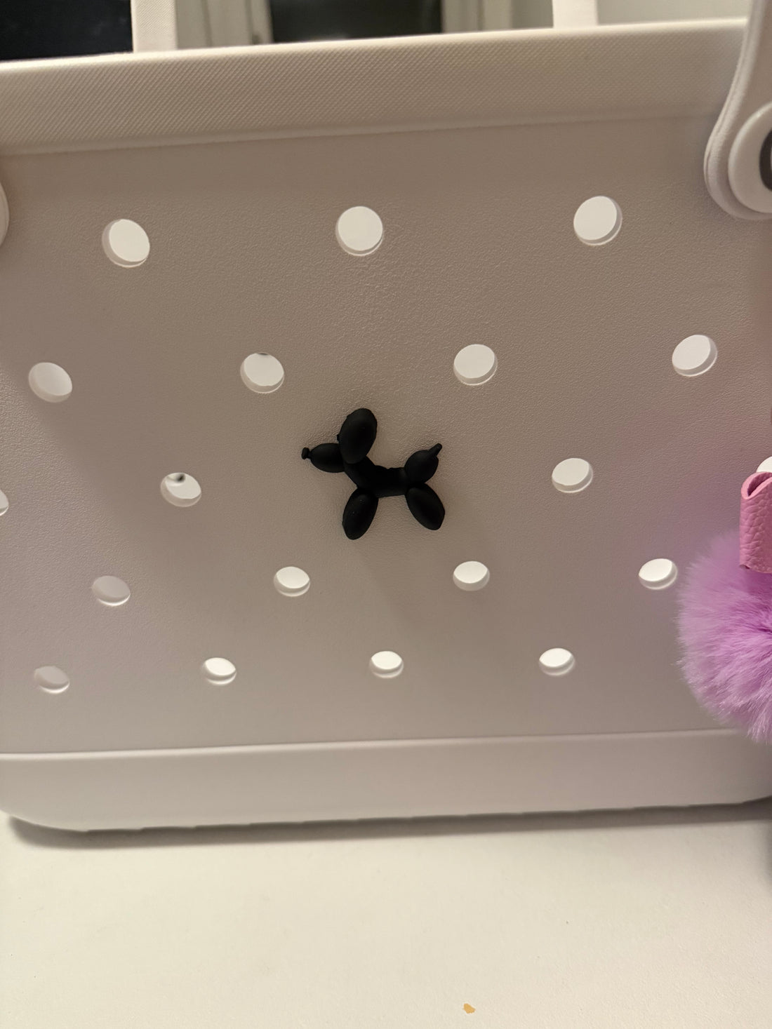 Black Bubble Dog Bag Charm