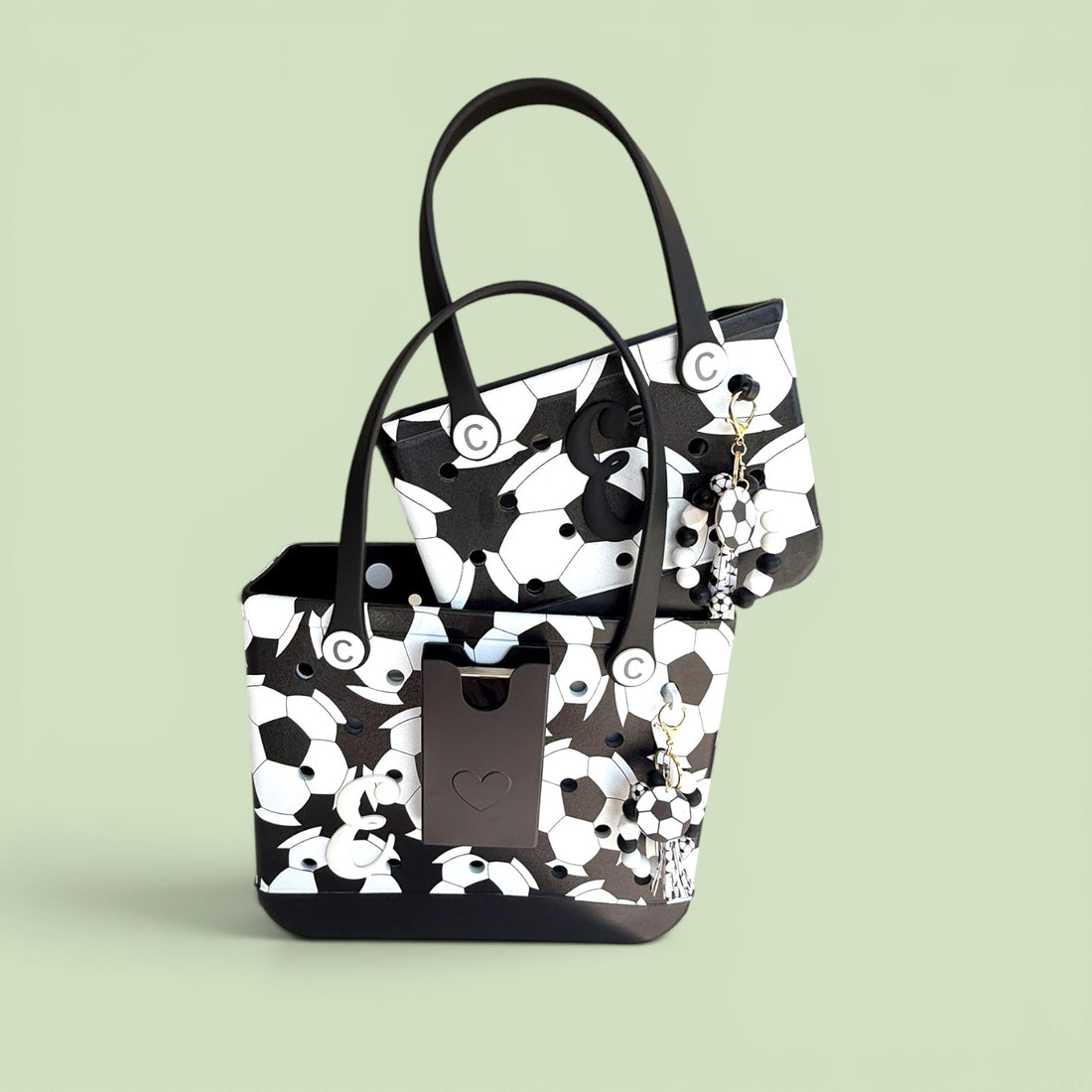 Black & White Football Design Crocbagg Tote