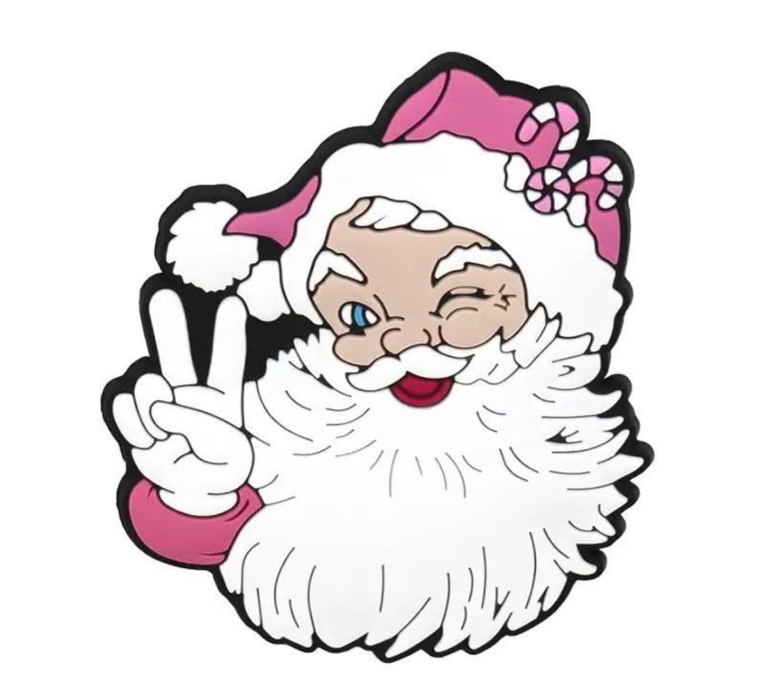 Pink Santa Christmas Bag Charm