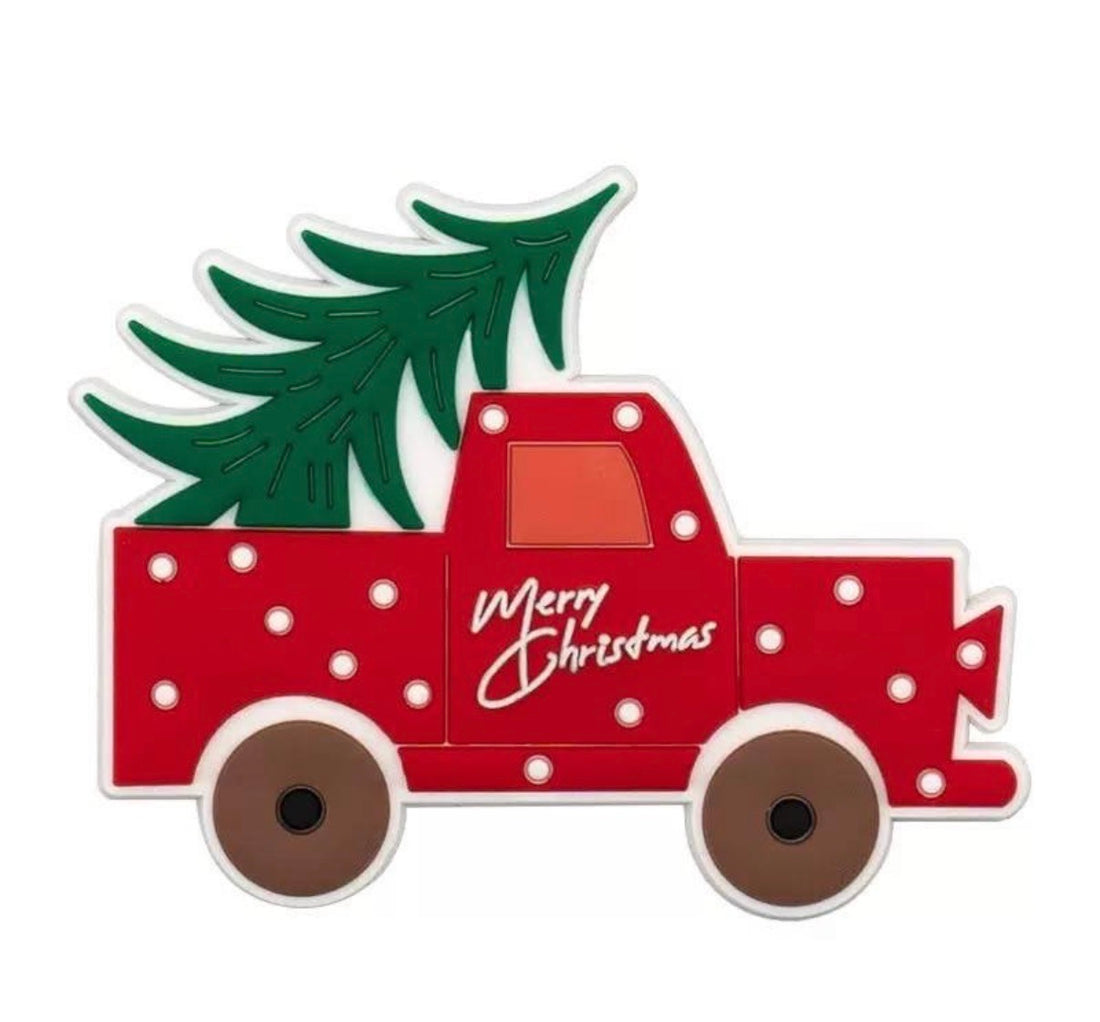 Christmas Bag Charm - Tree on a wagon