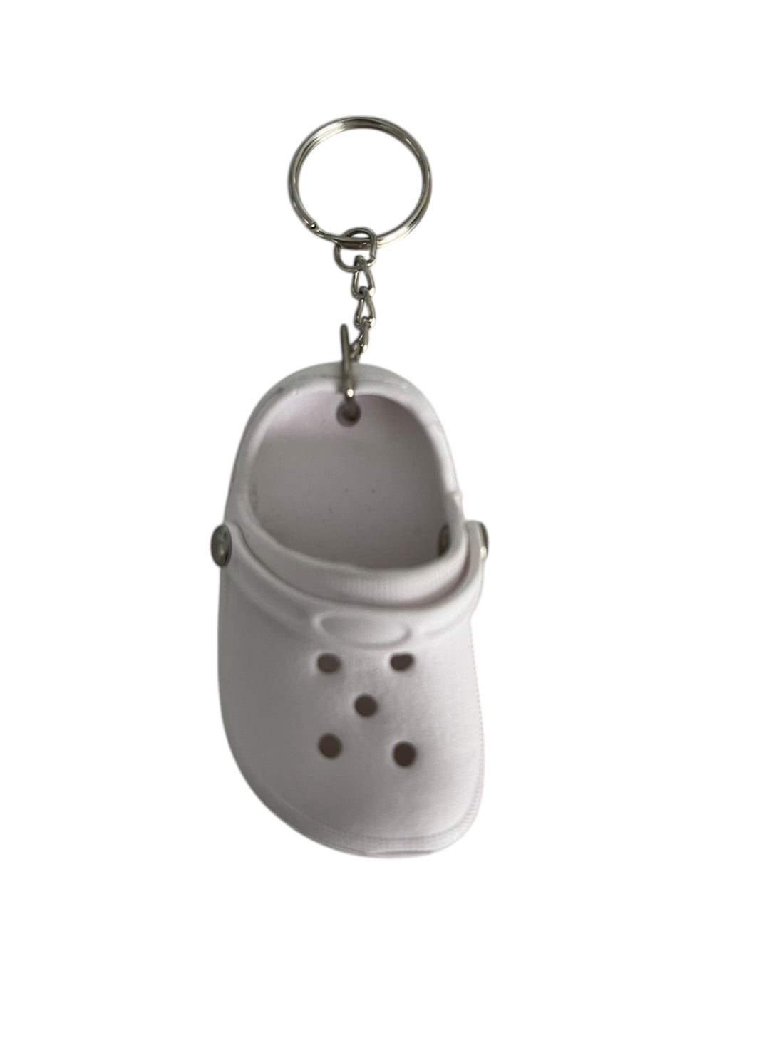 Croc Shoe Keyring - White