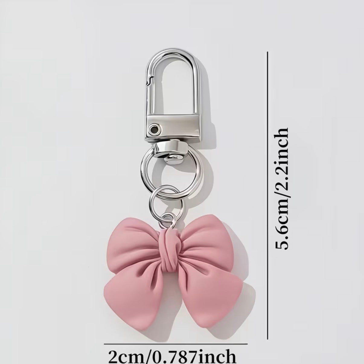 Small Pink Bow Bag Keyring