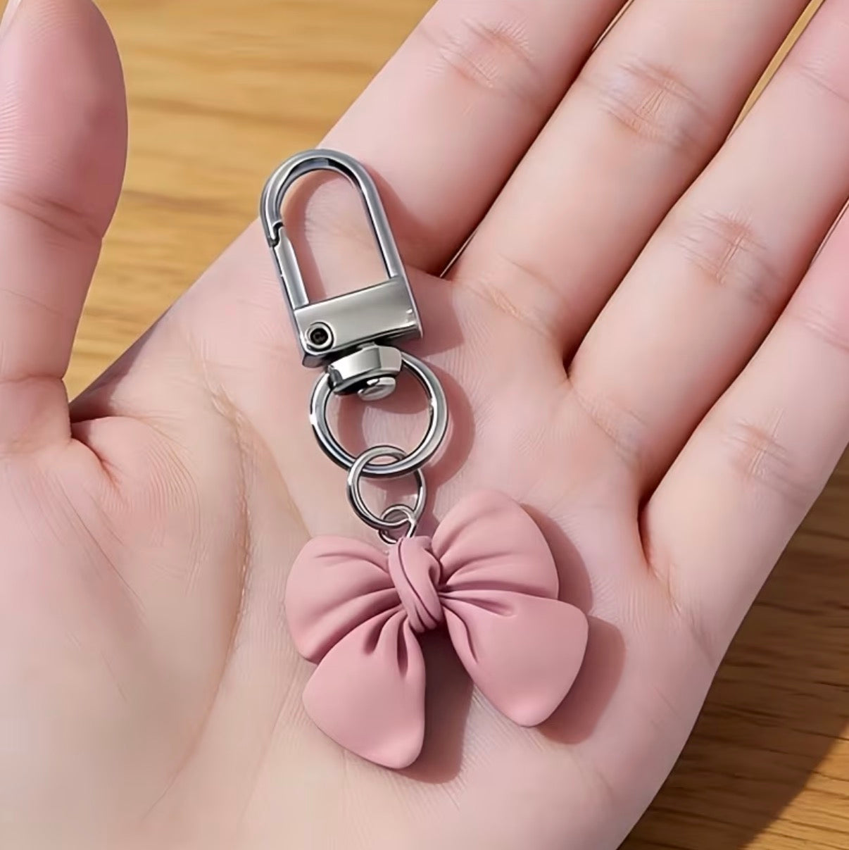 Small Pink Bow Bag Keyring