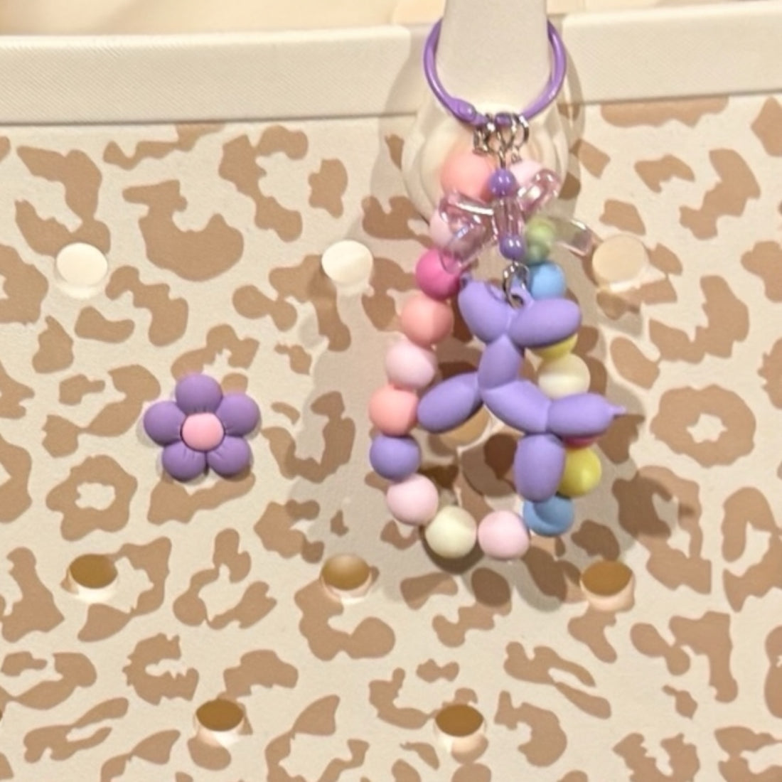 Cute Bubble Dog Beaded Bag Keyring