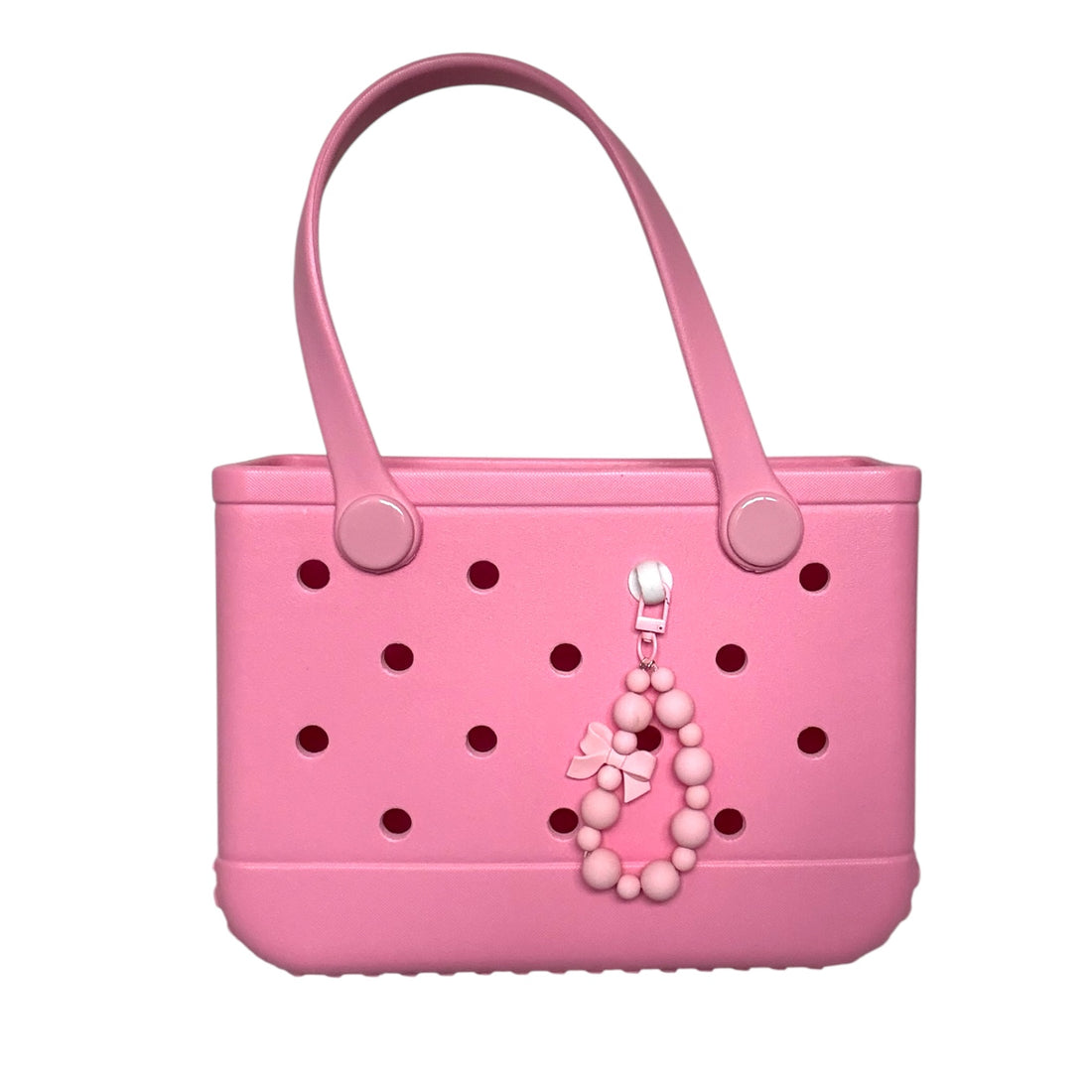 Pastel Pink/ Purple Beads & Bow Bag Keyring