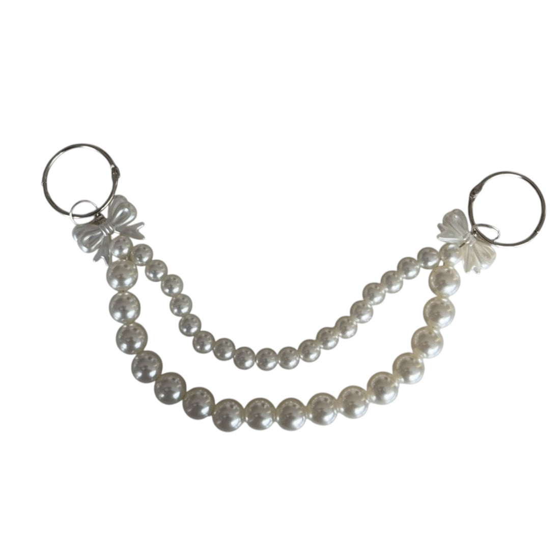 Double Row Pearl & Bows Bag Chain