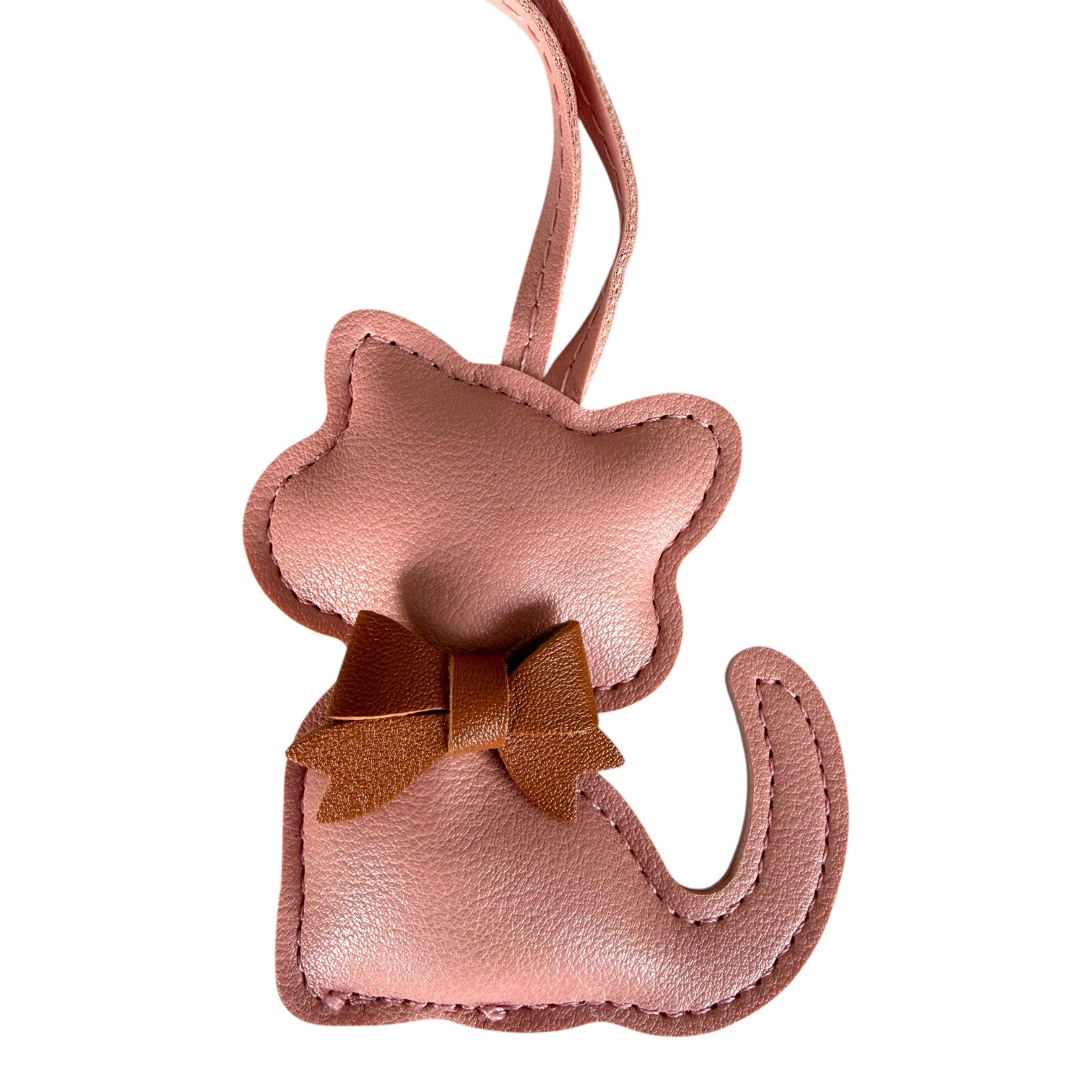 Cute Cat with a little Bow Collar Bag Keyring