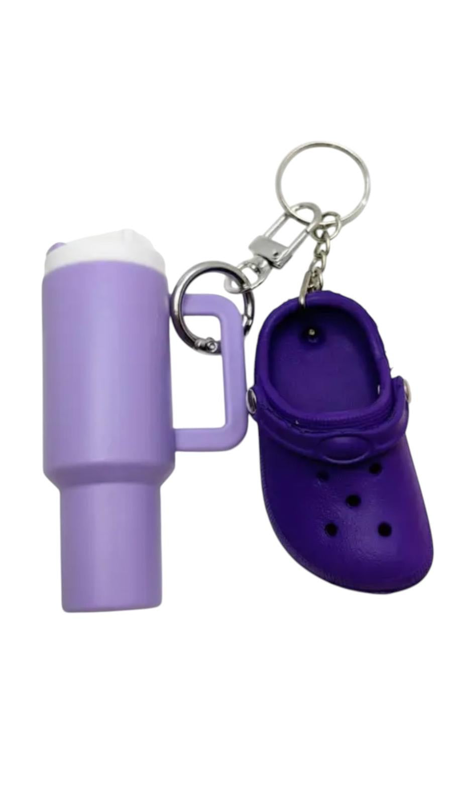 Croc Shoe Key Chain & Stanley Cup Purple