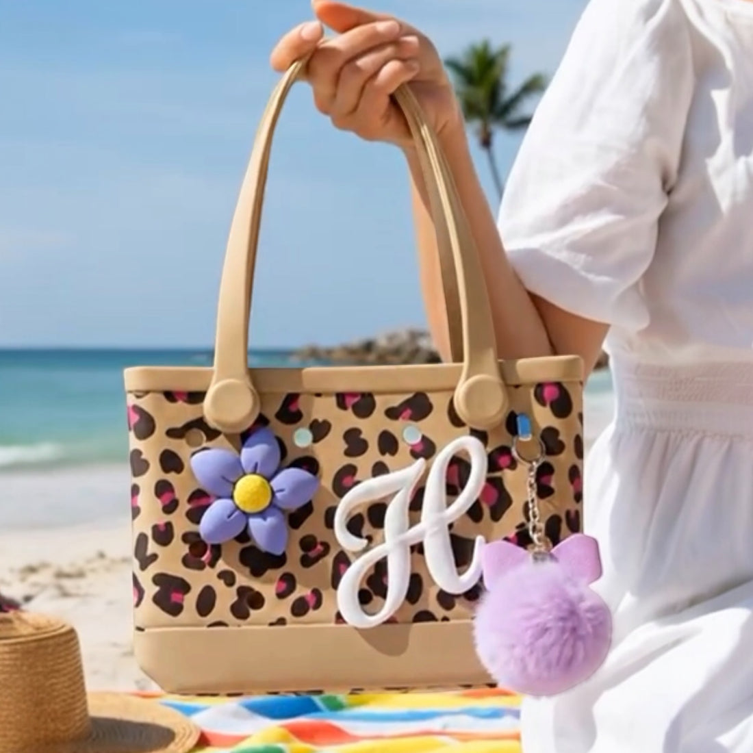 Small Leopard Print CrocBagg Tote