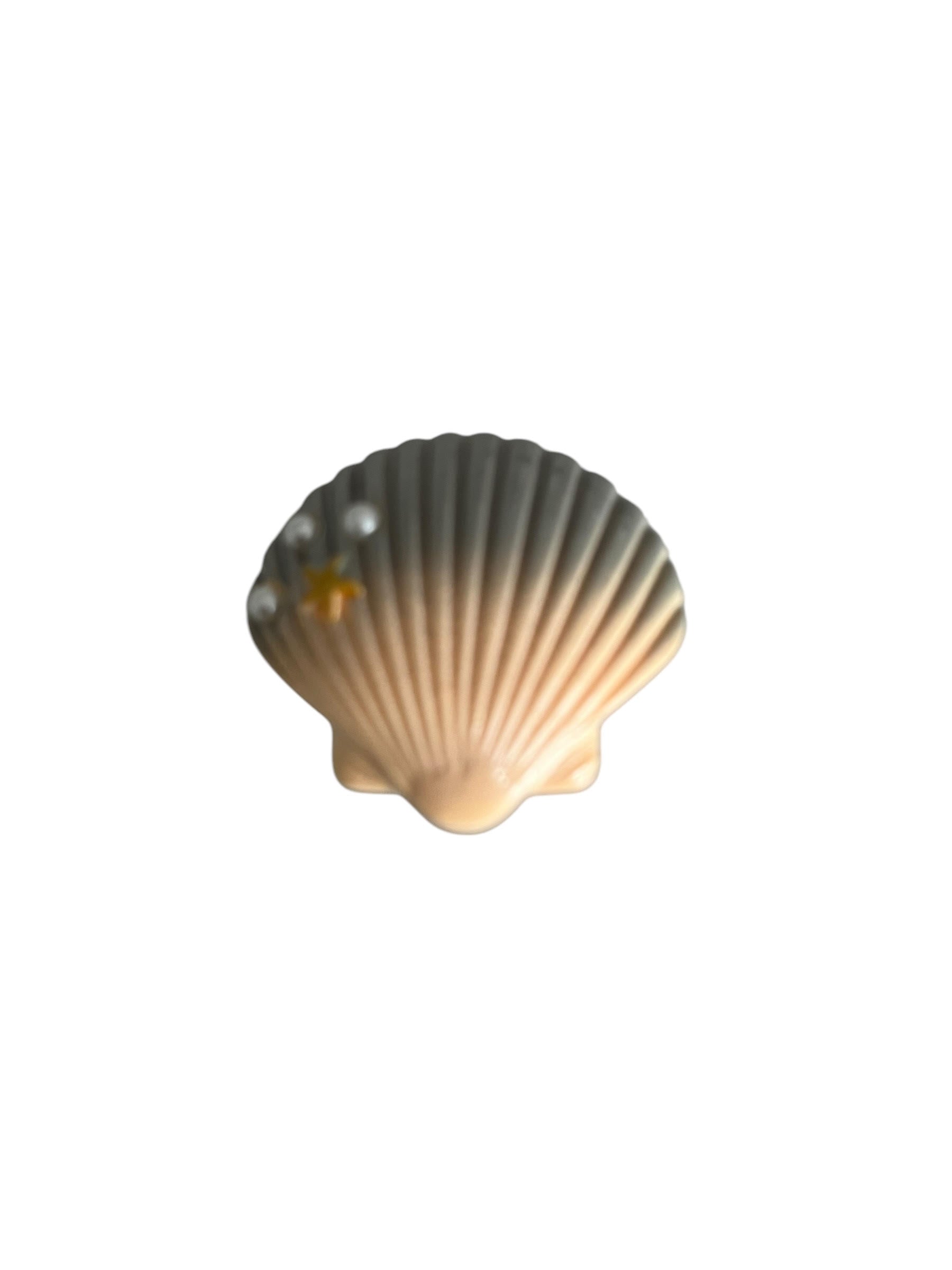 Ceramic Seashell & Pearls Bag Charm