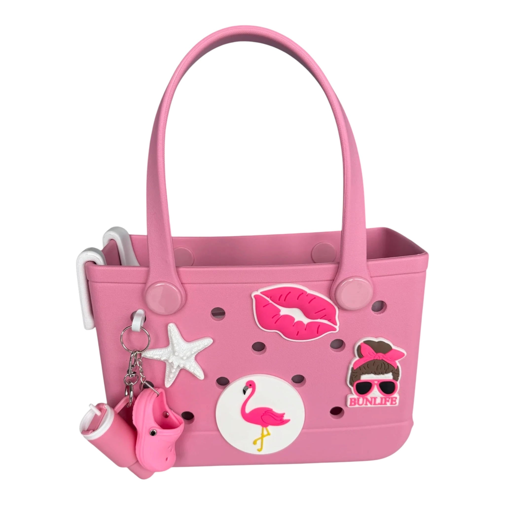 Pink Flamingo in White Circle