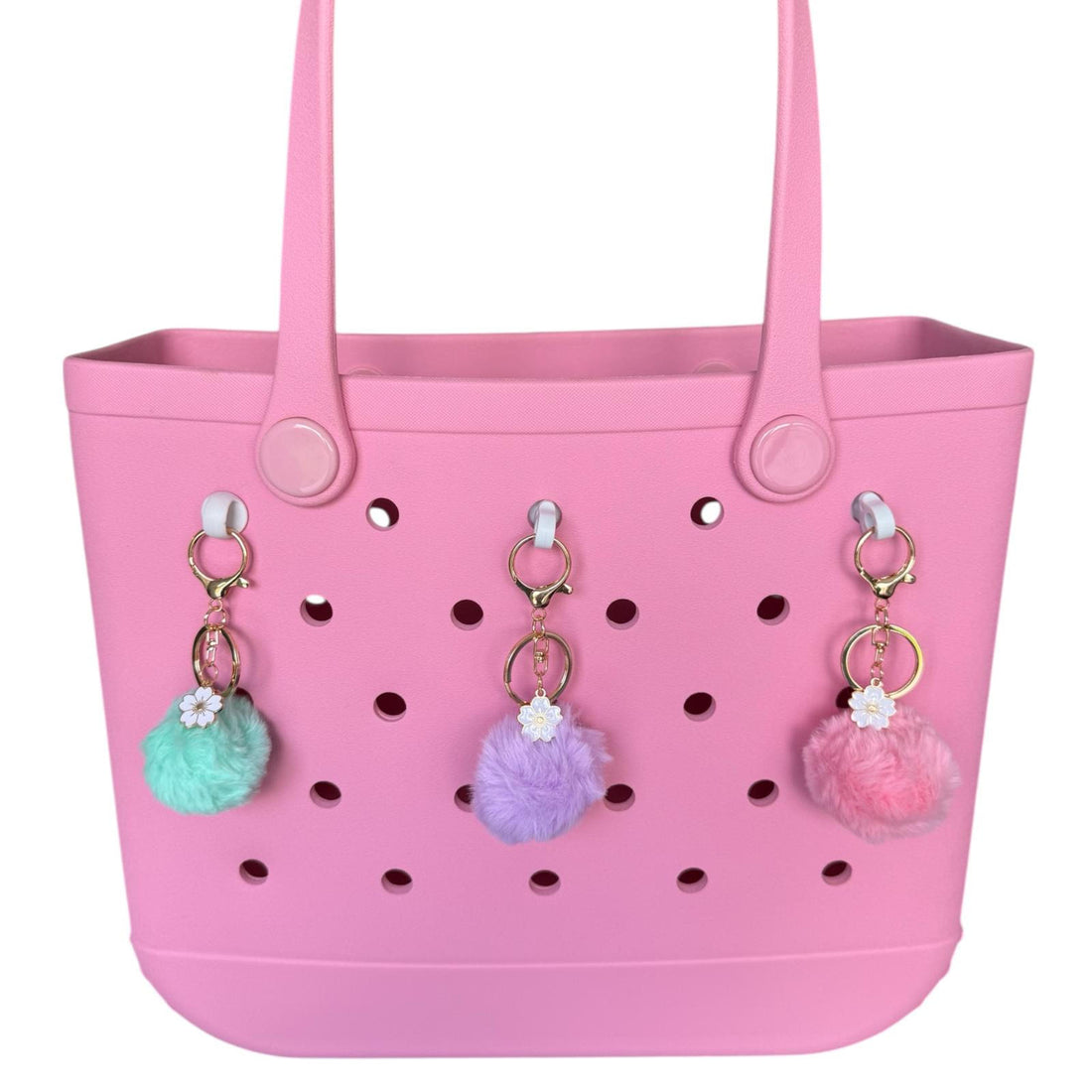 Fluffy Faux Fur Pom Pom Bag Keyring