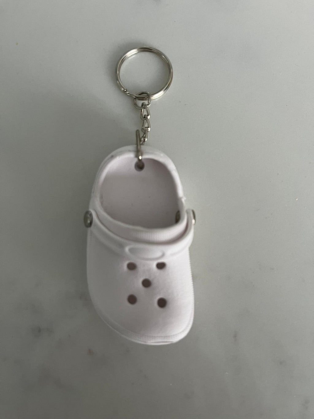 Croc Keyring - White