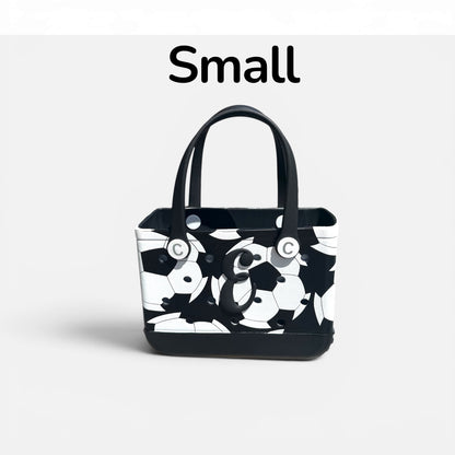 Black &amp; White Football Design Crocbagg Tote
