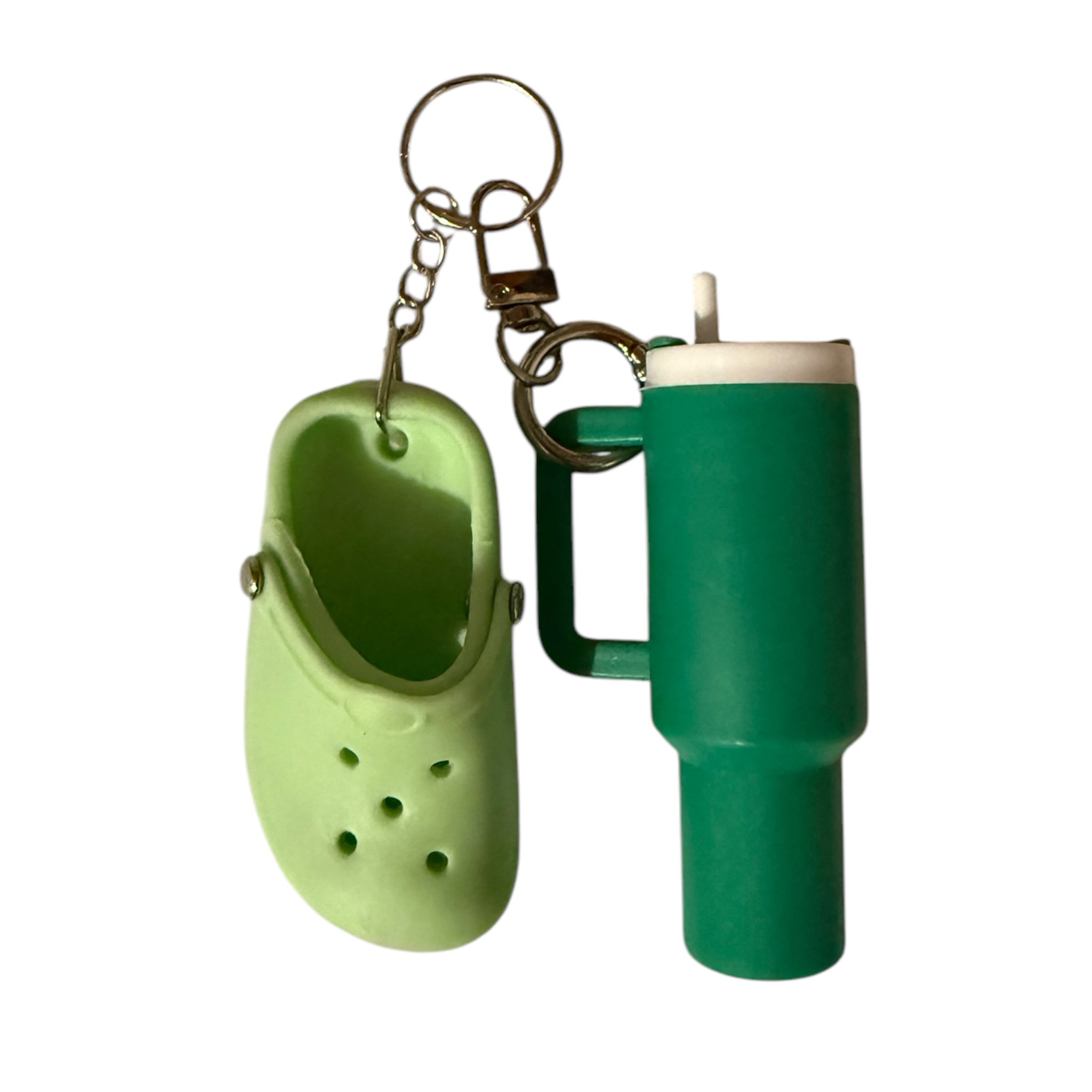 Croc Shoe Key Chain &amp; Stanley Cup Green