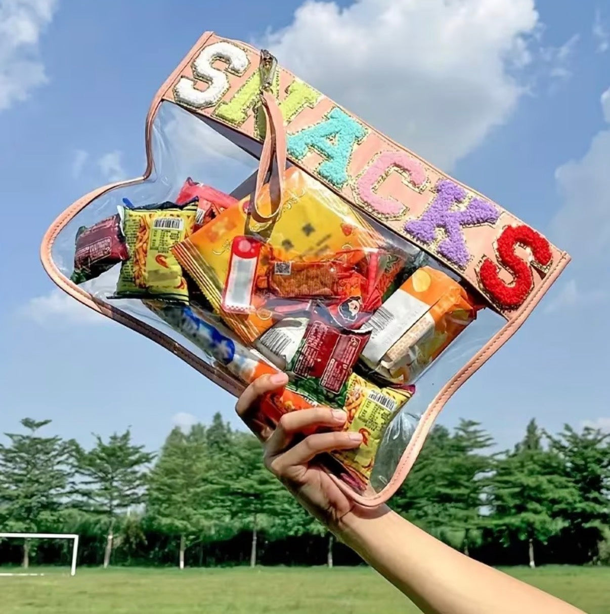 “SNACKS” Clear, Zipped Snack Bag