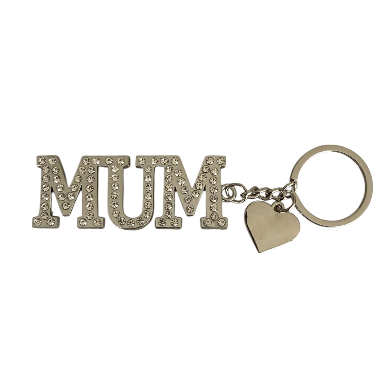 Silver Diamanté “Mum” Bag Keyring