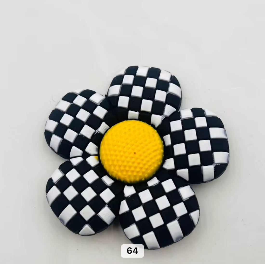 Black &amp; White Check Daisy