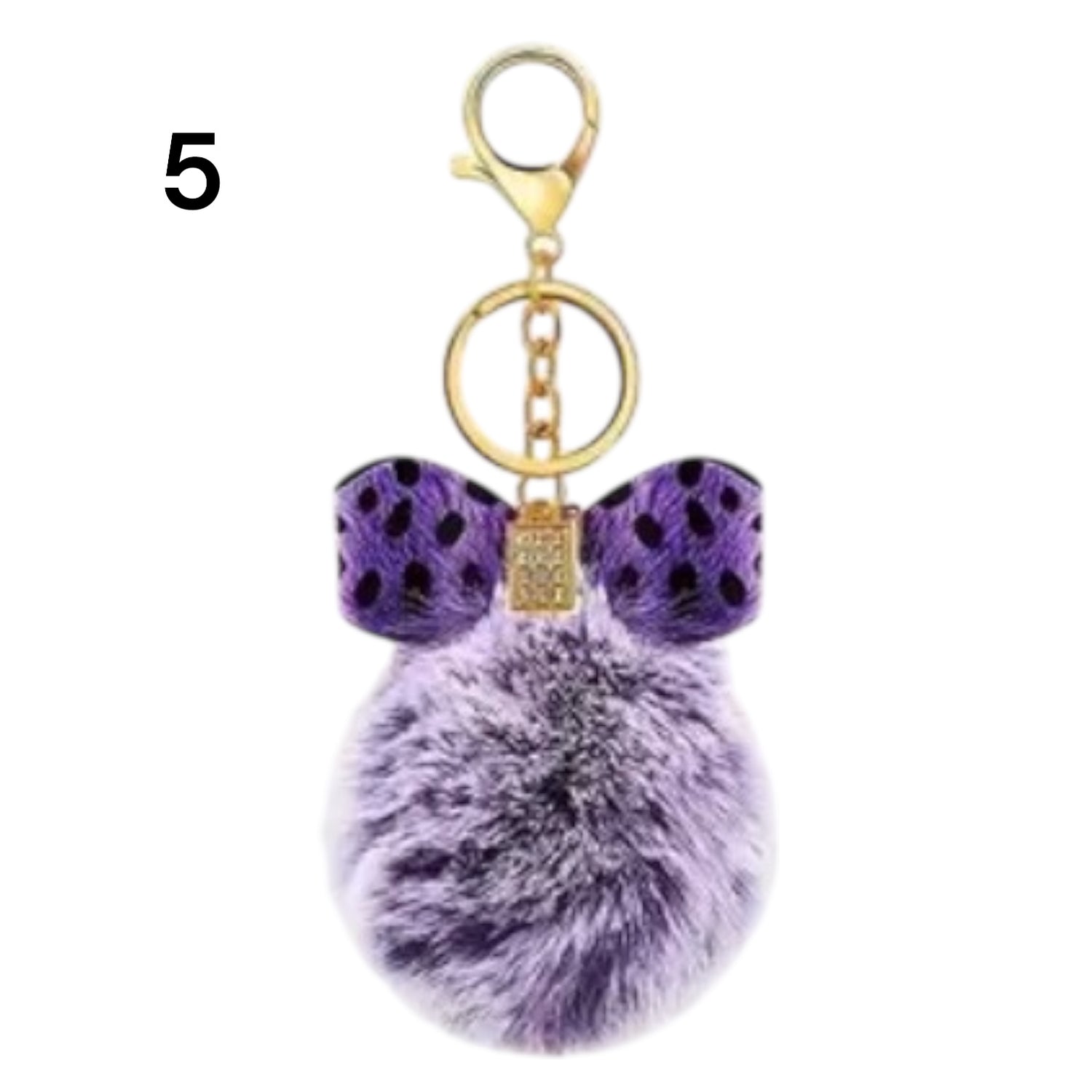 Diamanté Bow &amp; Faux Fur Pom-Pom Bag Keyring, 12 Designs