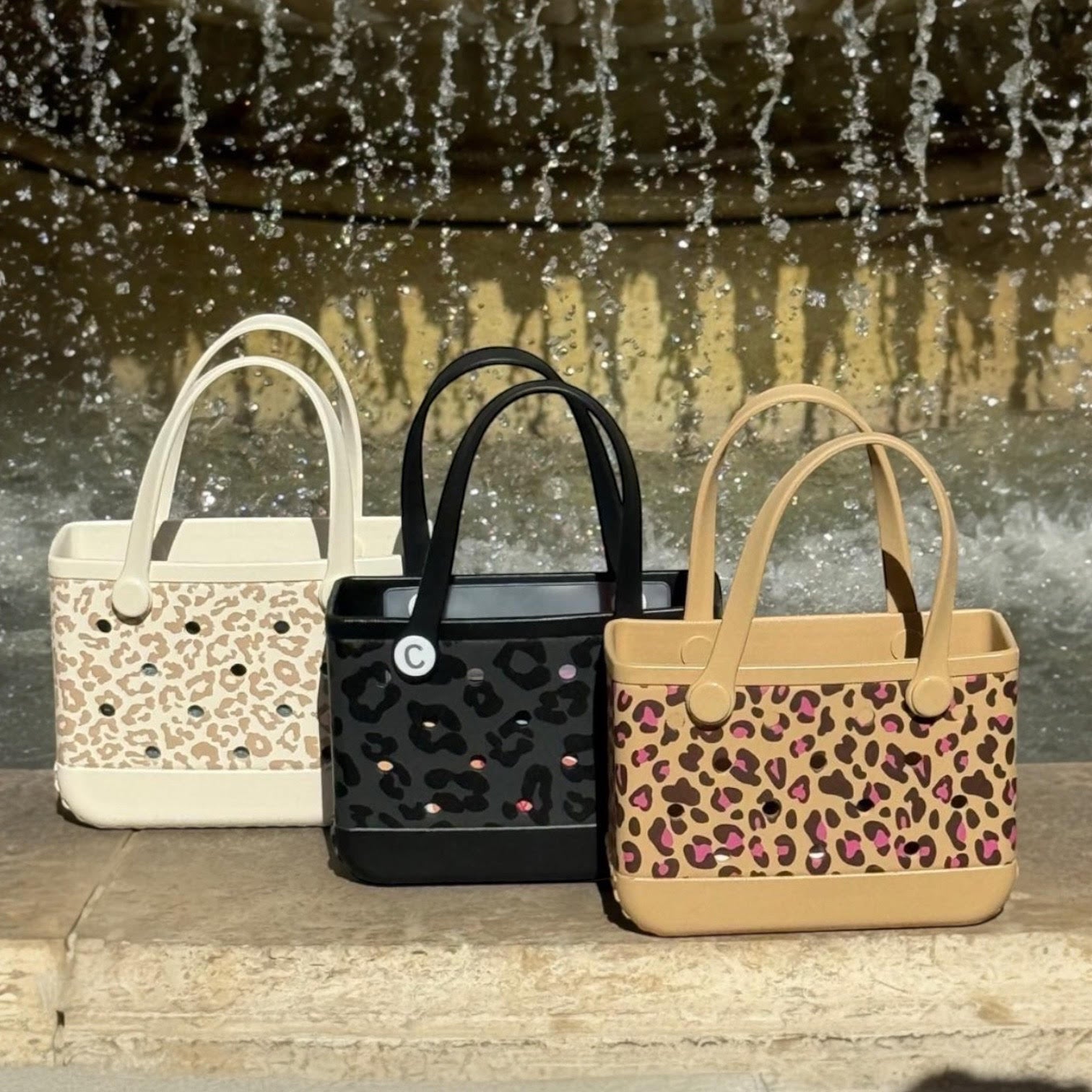 Small Leopard Print CrocBagg Tote