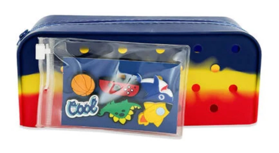 Backpack Croc Pencil Case with 6 Charms