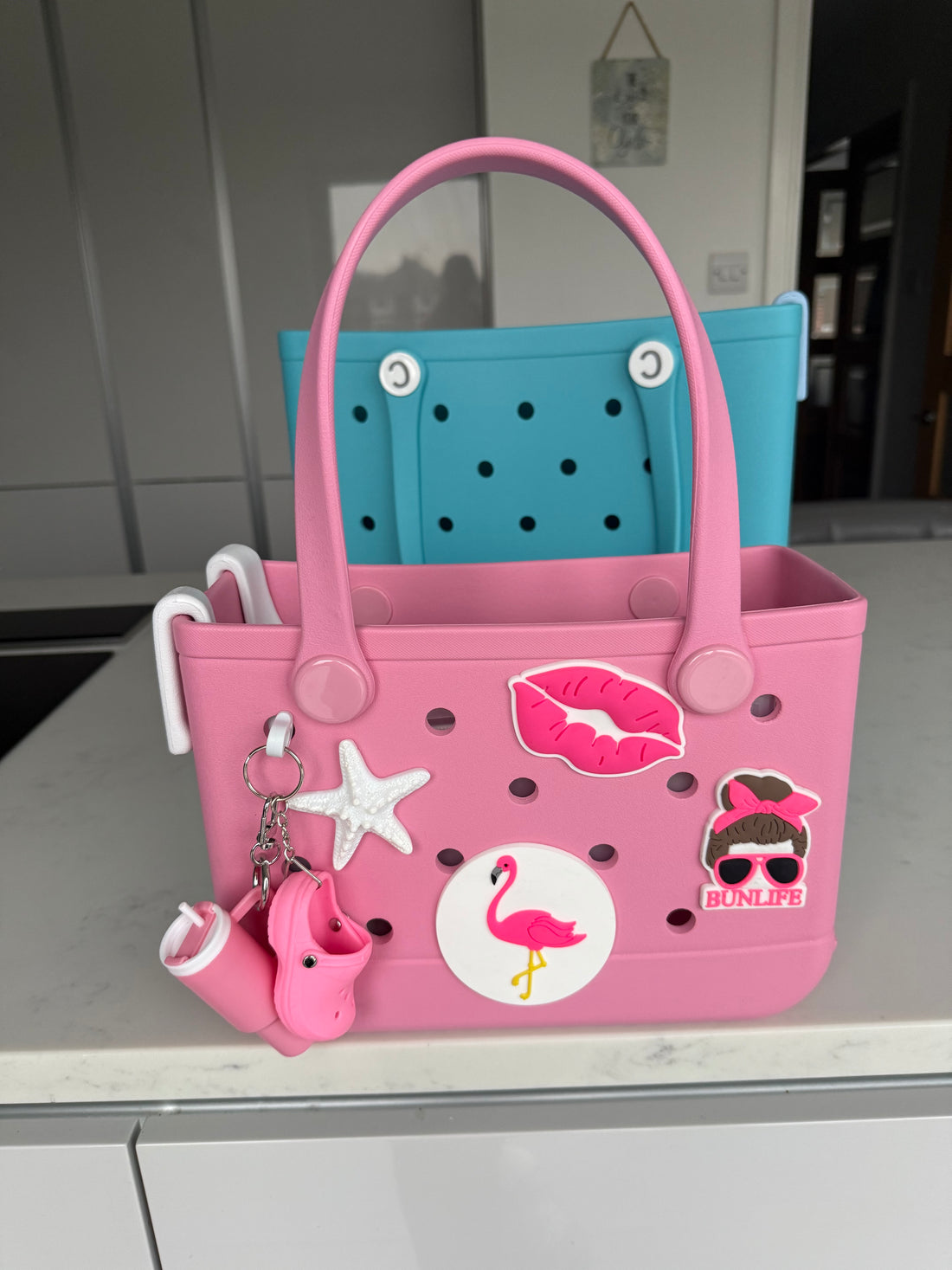 Pink Flamingo in White Circle