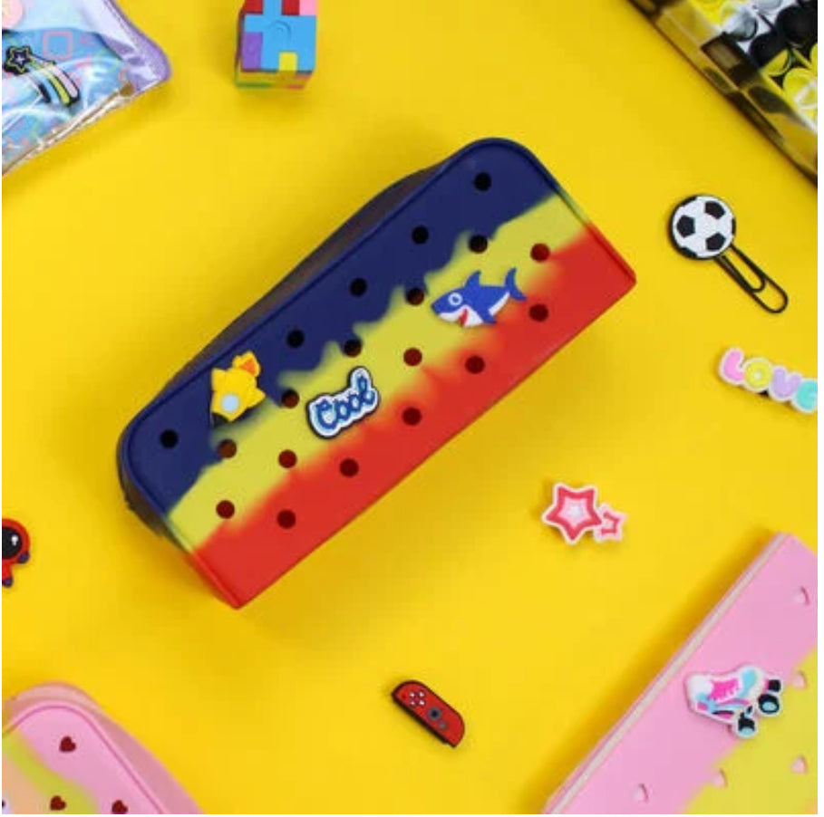 Backpack Croc Pencil Case with 6 Charms