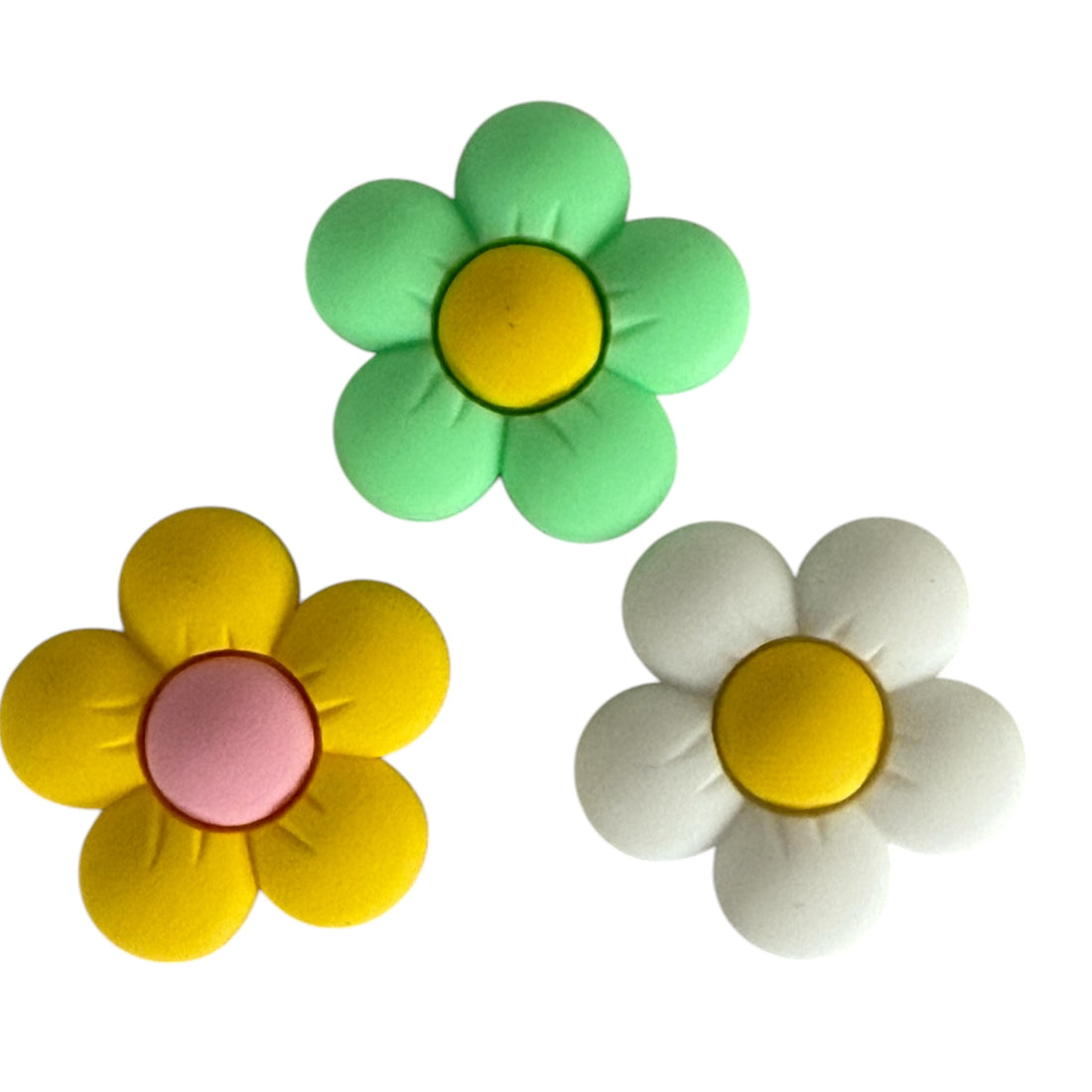 Small Daisy Flower Charms x3