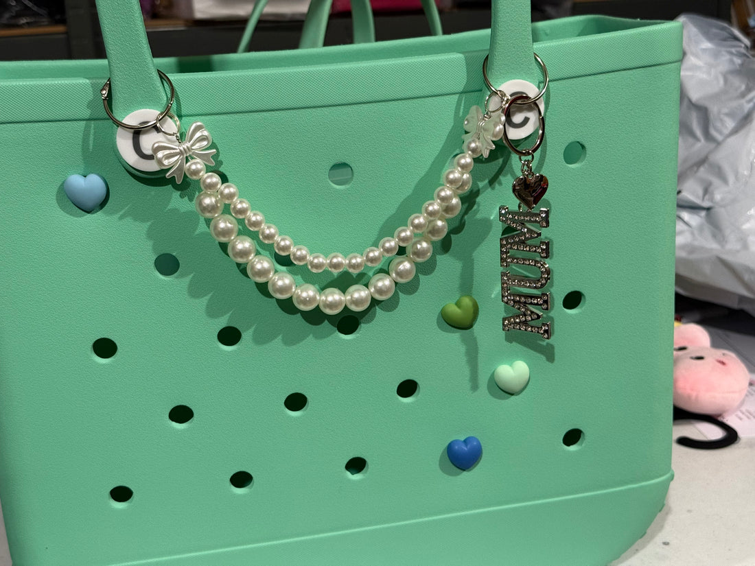 Silver Diamanté “Mum” Bag Keyring