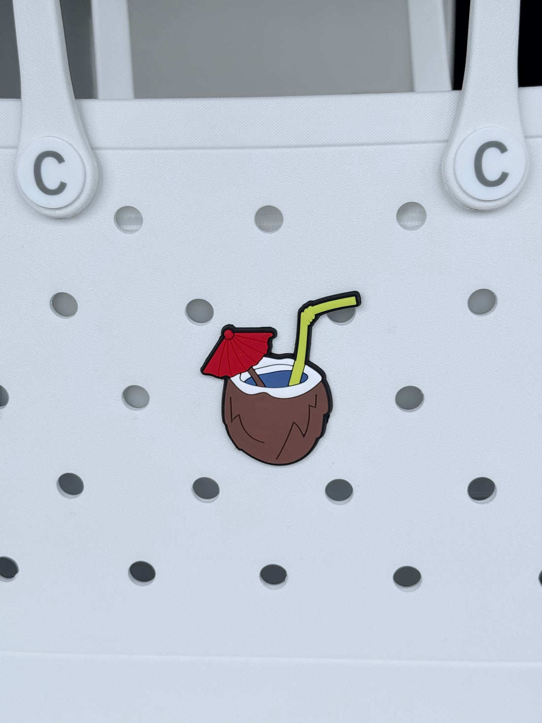 Coconut Umbrella Cocktail Bag Charm