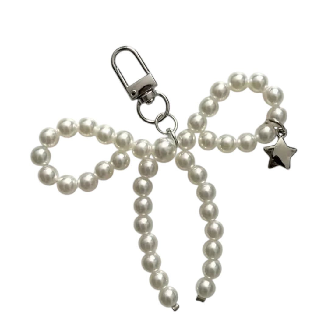 Pearl Beaded Bow Bag Keyring