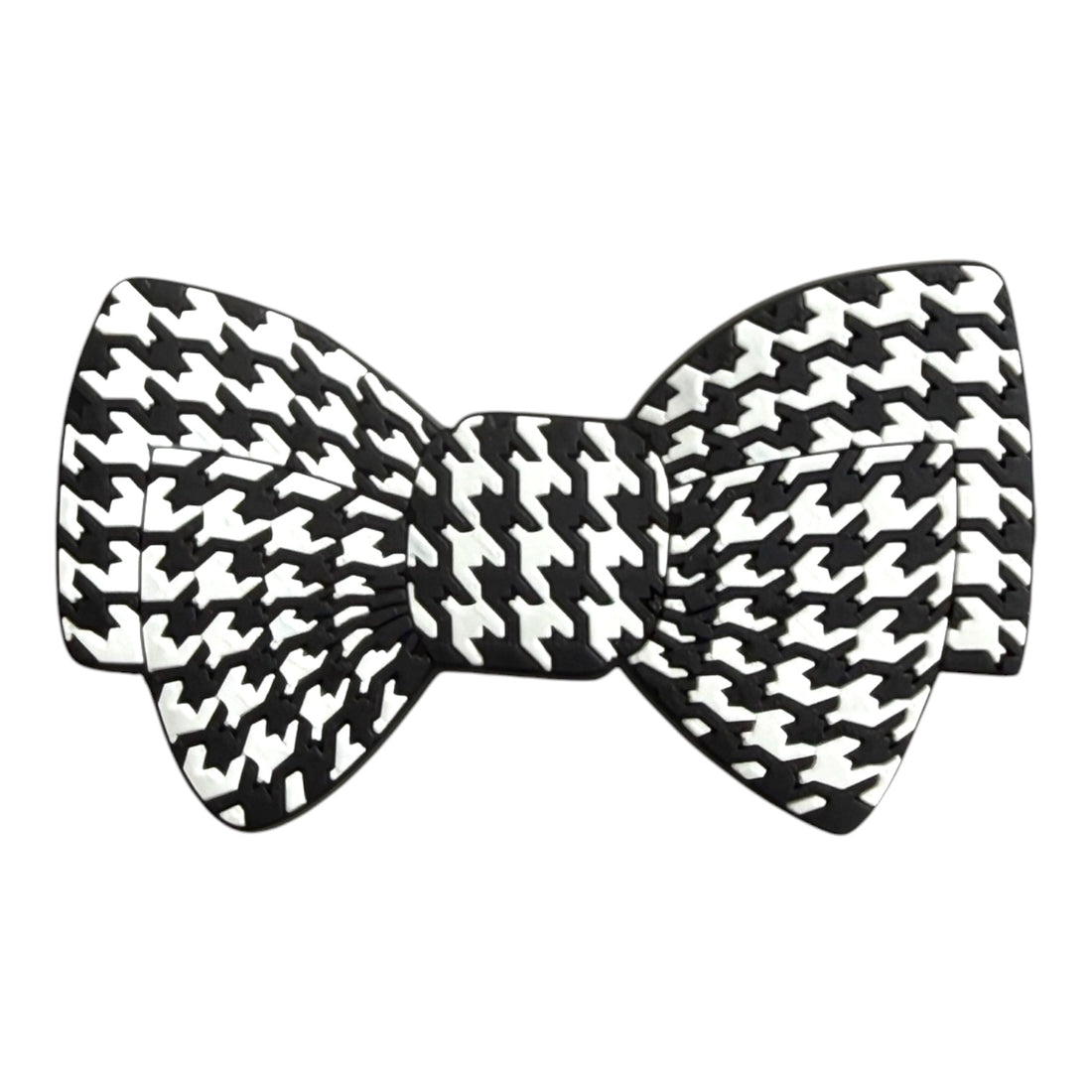 New! Black &amp; White Checked Bow Bag Charm