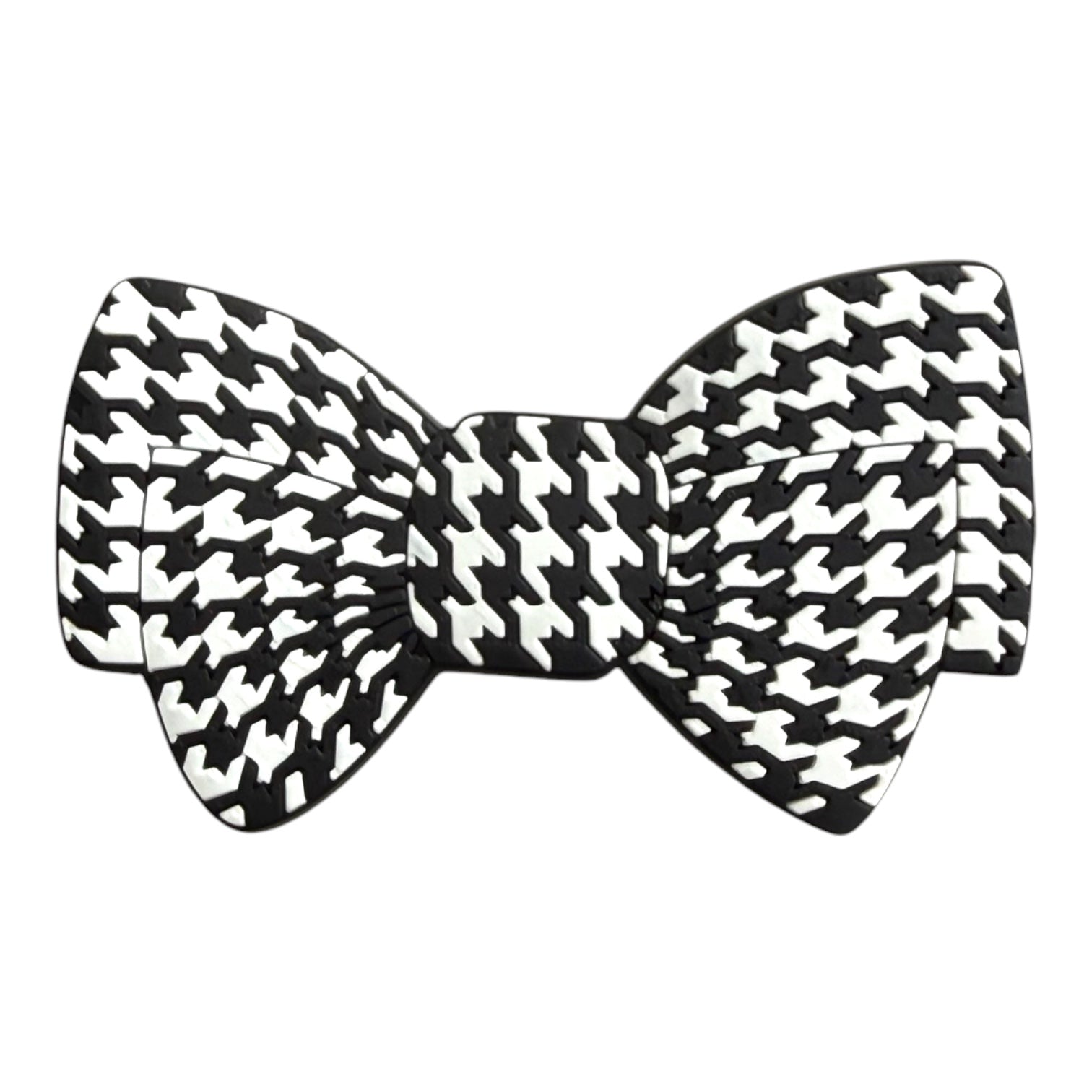 New! Black &amp; White Checked Bow Bag Charm