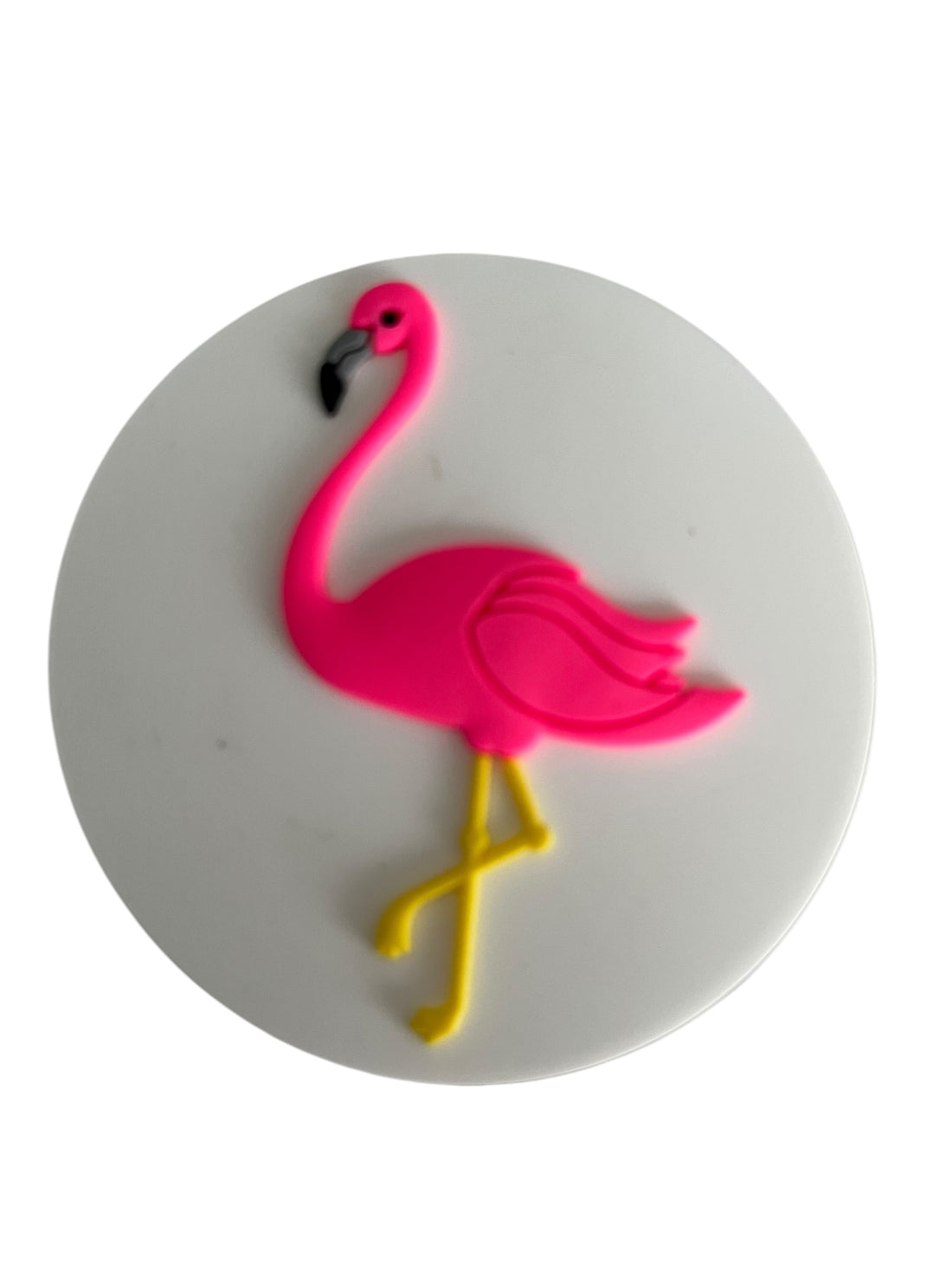 Pink Flamingo in White Circle