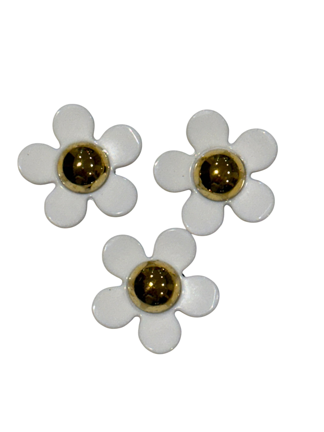 White &amp; Gold Daisies x2