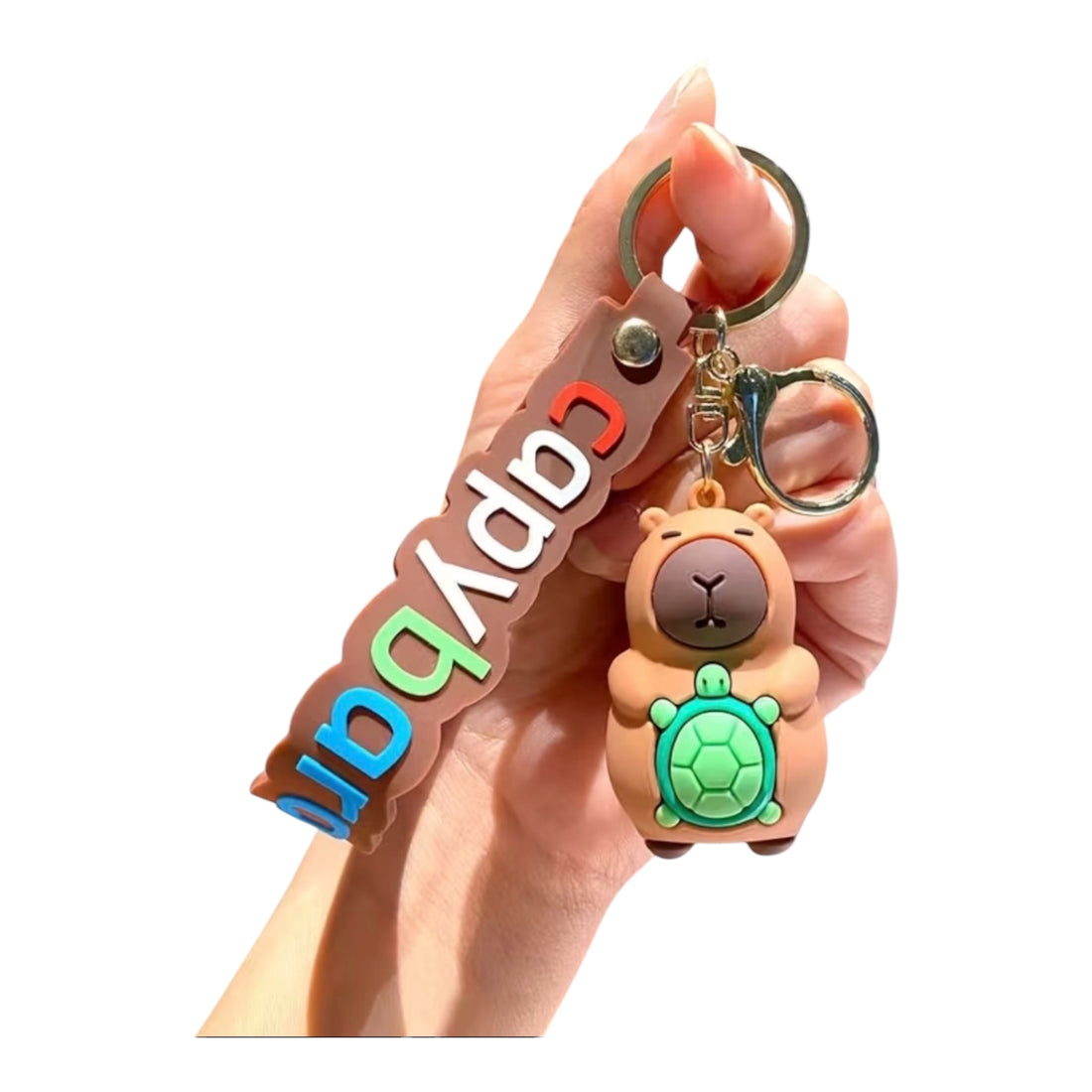 Cute Capybara &amp; Green Turtle Bag Keyring