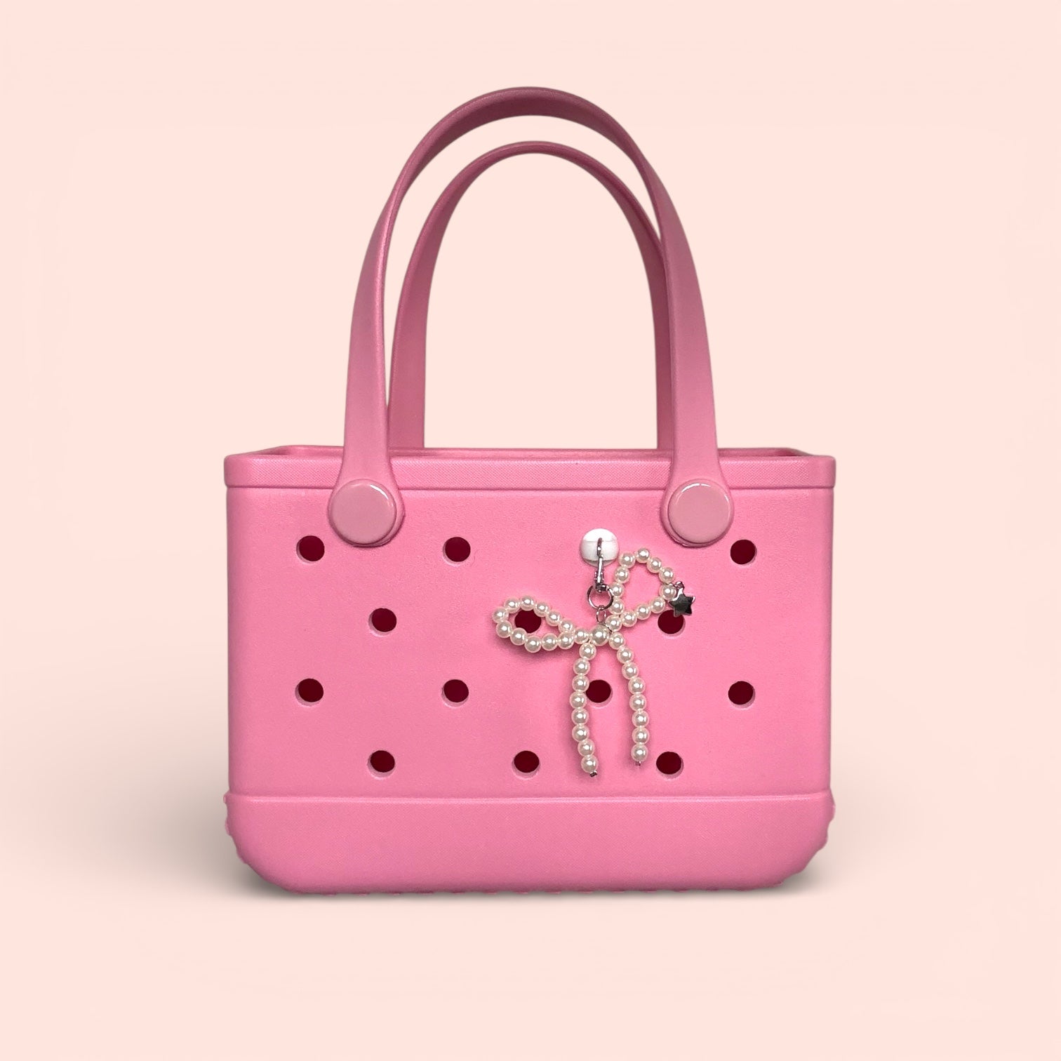 Pearl Beaded Bow Bag Keyring