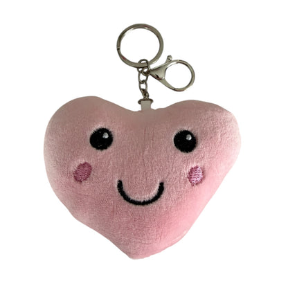 Pink, Smiley Face Heart Keyring