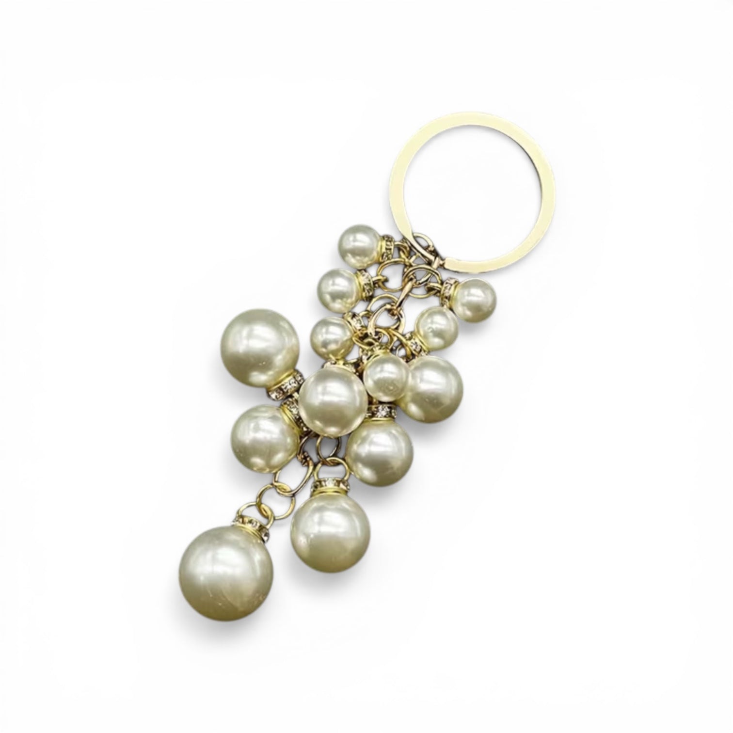 Pearl &amp; Rhinestones Tassel Keyring