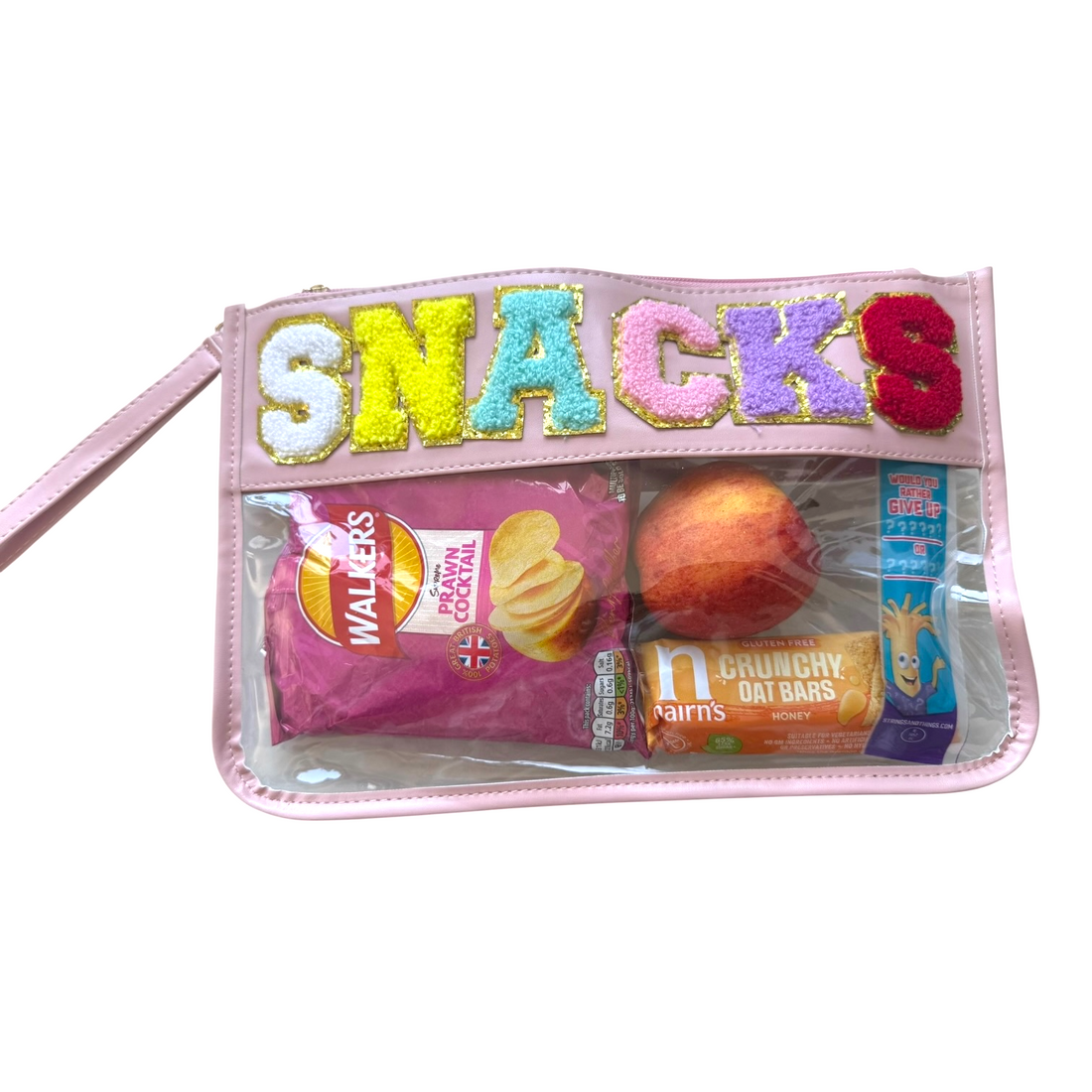 “SNACKS” Clear, Zipped Snack Bag
