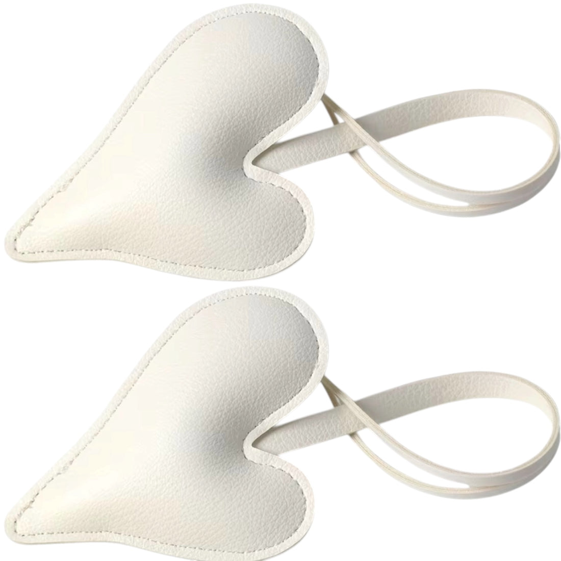 Pink/ Purple/ White Faux Leather Heart Keyring