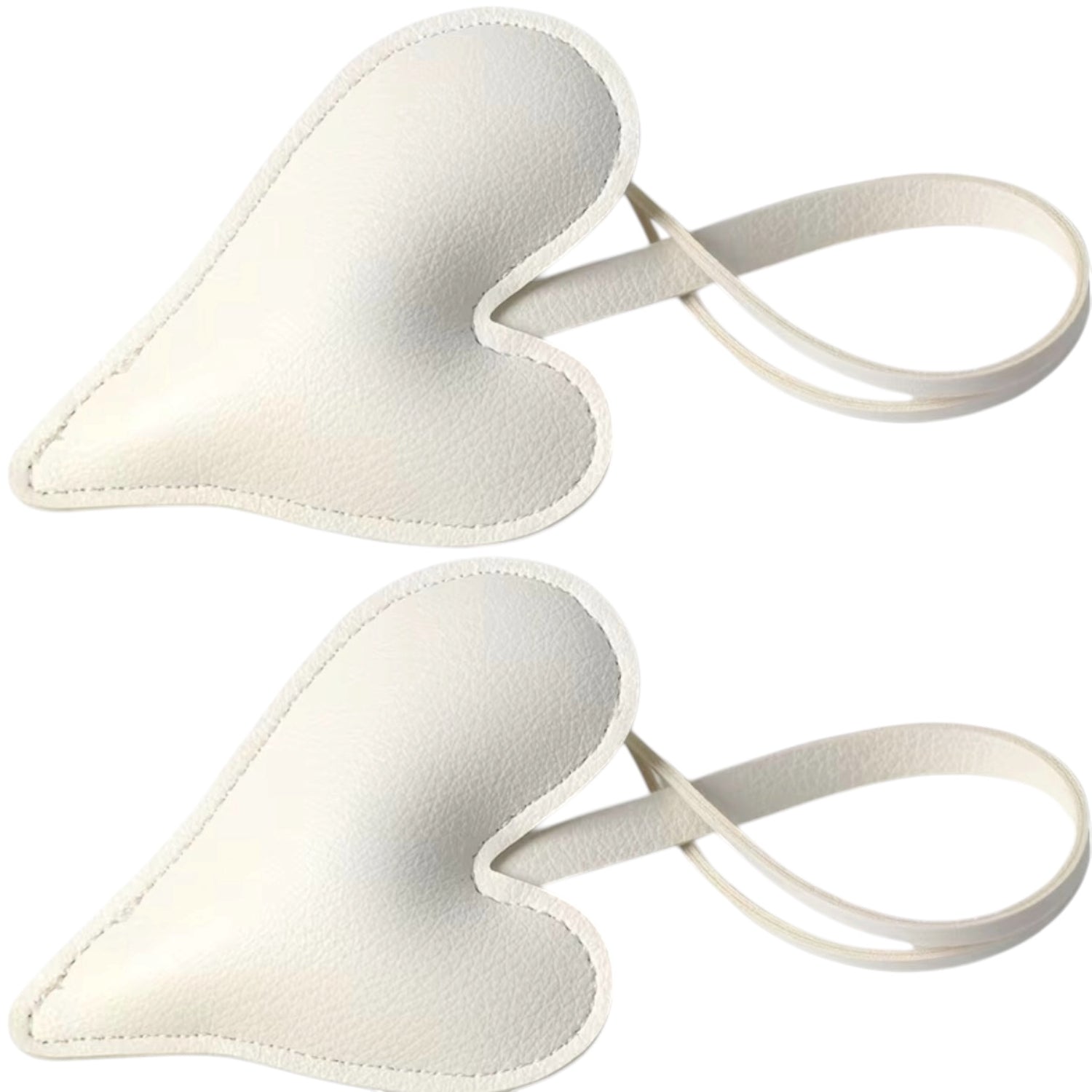 Pink/ Purple/ White Faux Leather Heart Keyring