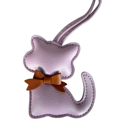 Cute Cat with a little Bow Collar Bag Keyring