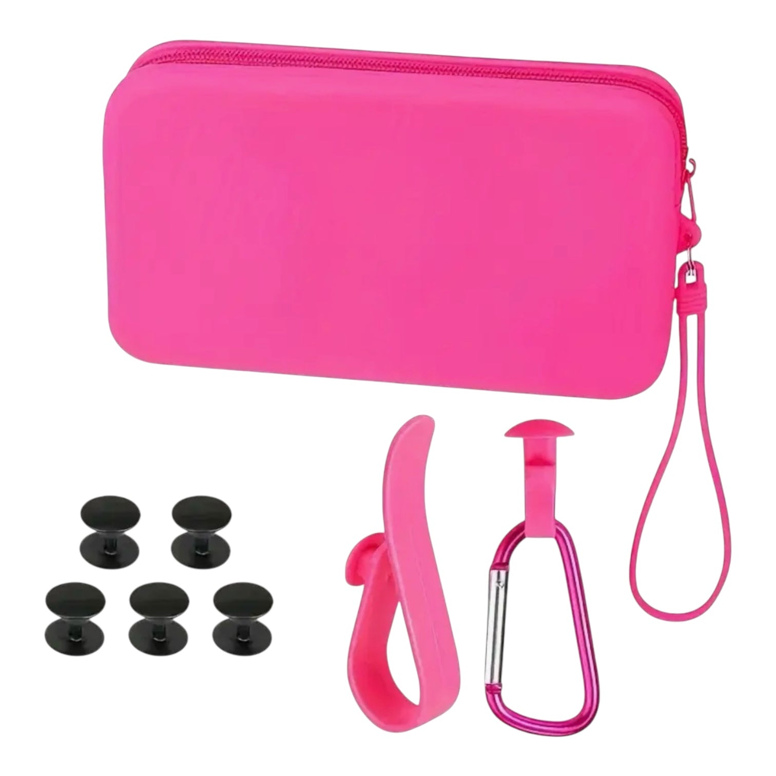 5-Piece Complete CrocBagg Accessory Set - Hot Pink