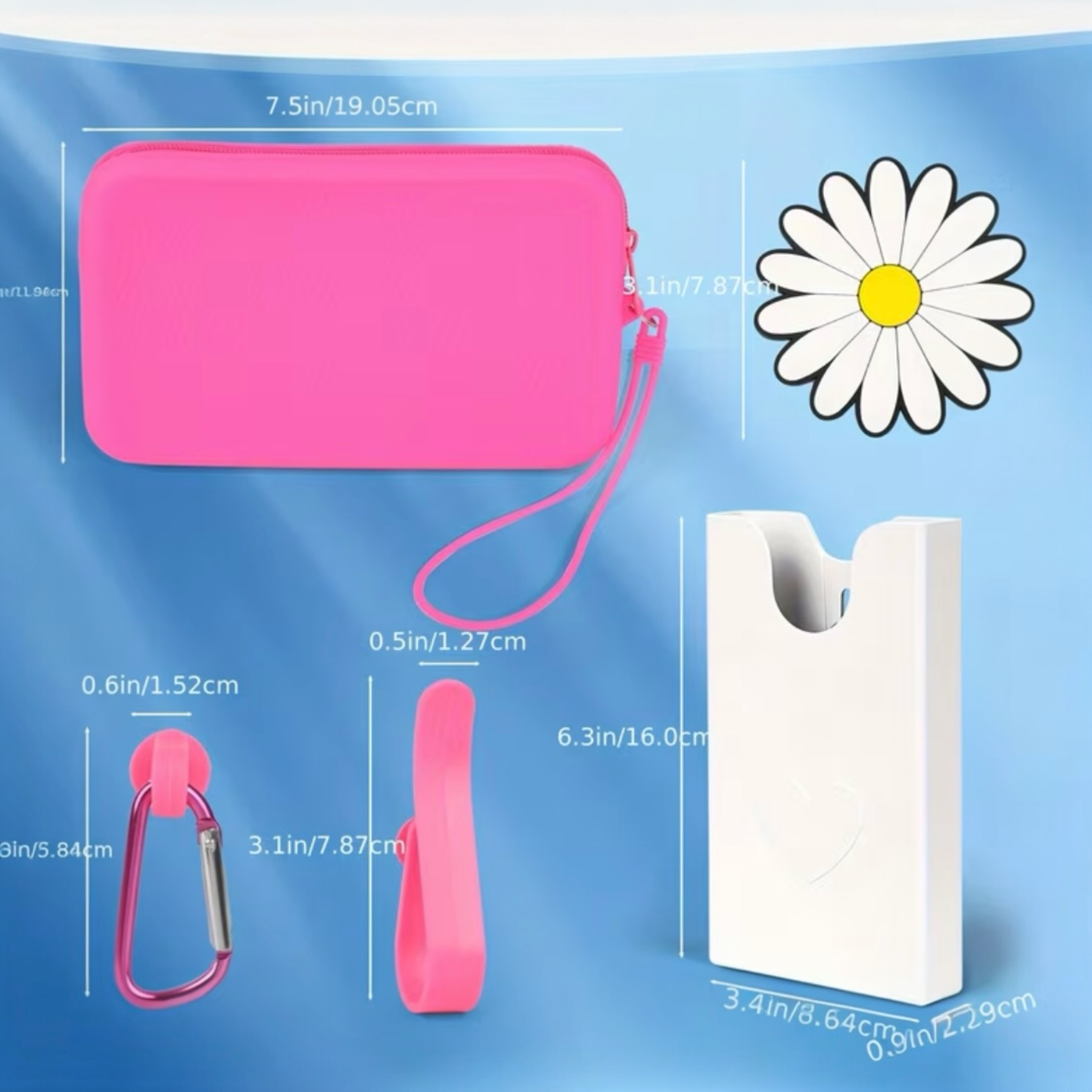 5-Piece Complete CrocBagg Accessory Set - Hot Pink