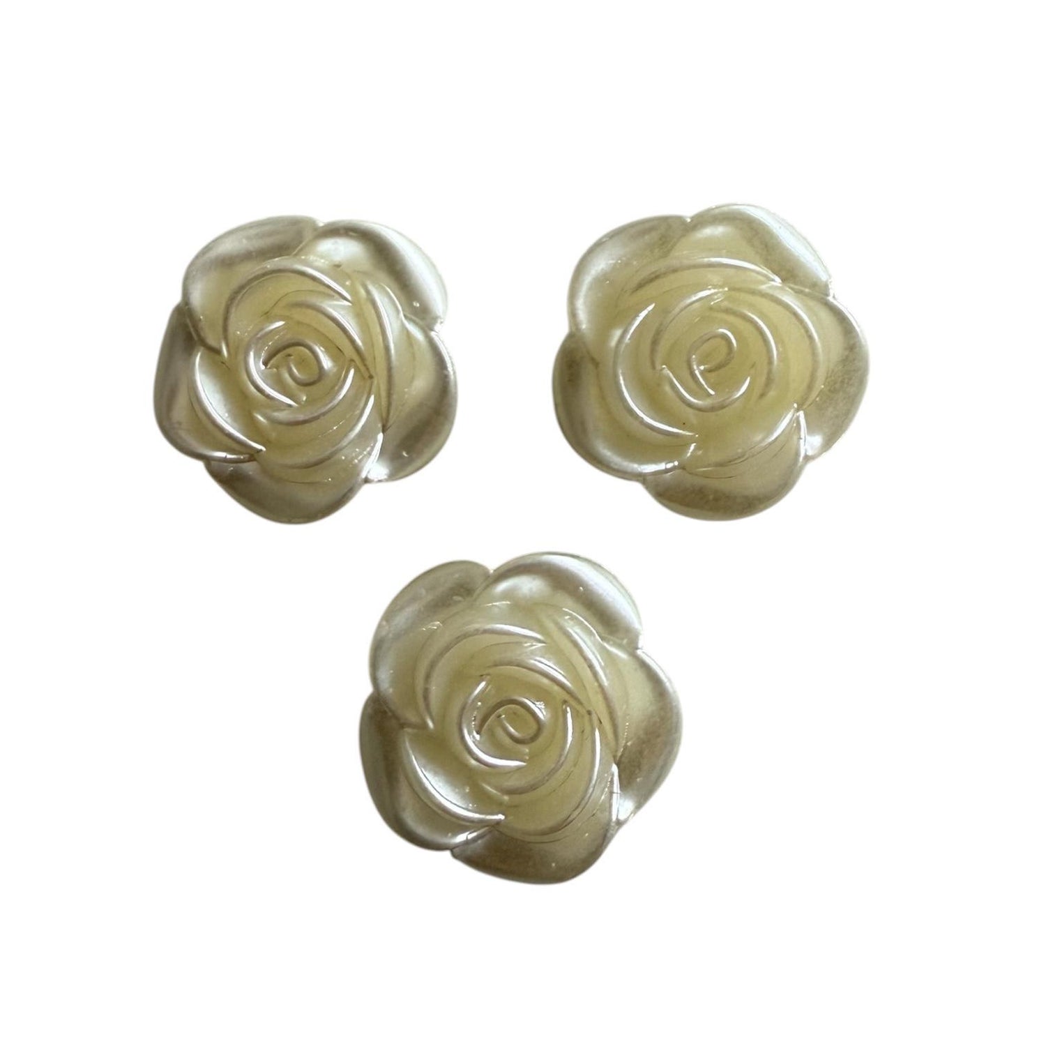 Set of 3 Pearl Rose Charms
